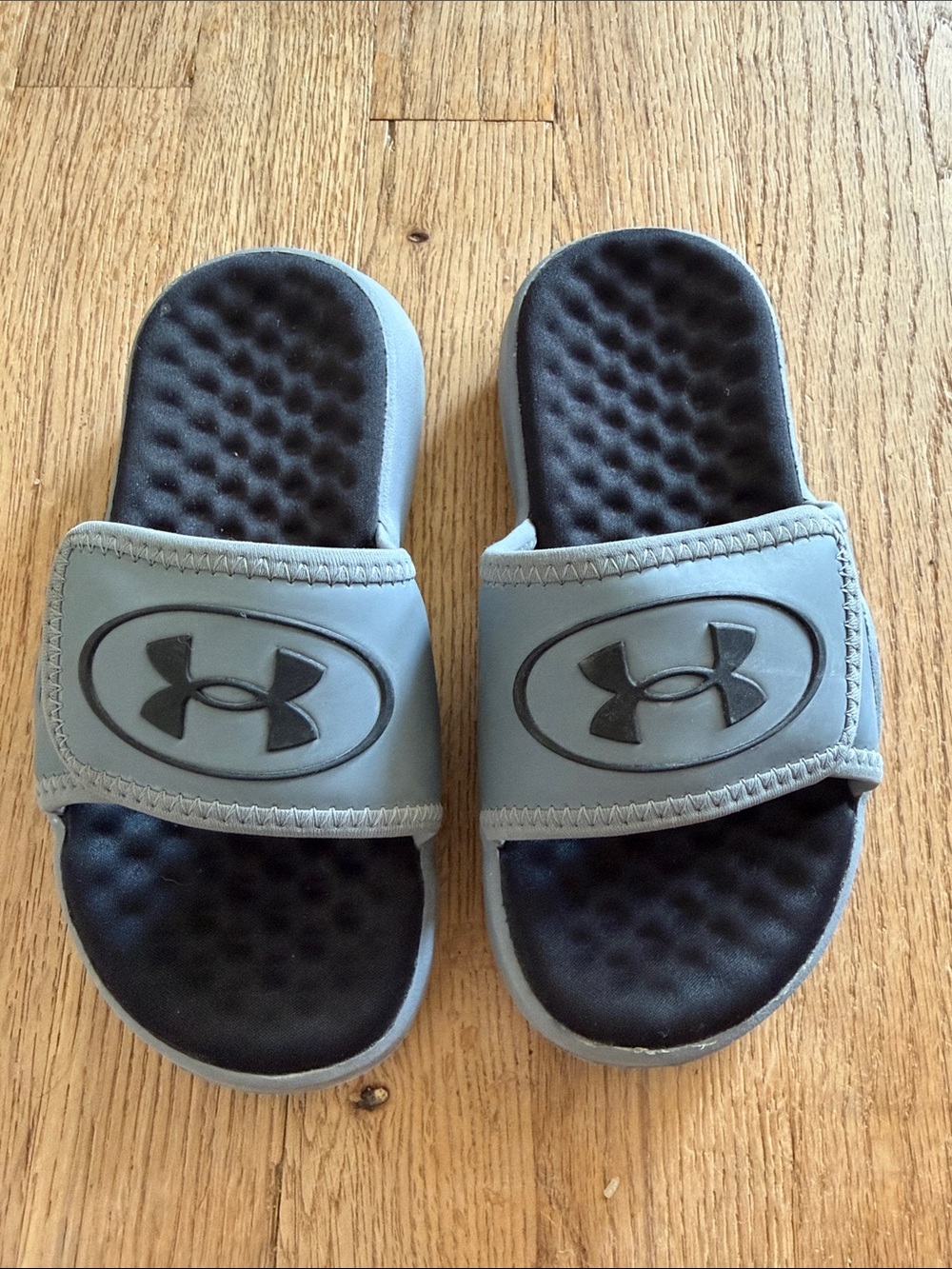 Under Armour Ignite Pro 8 Slide Sandals Gray Black Memory Foam Size 12
